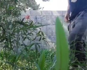 a walk through an alley to ease some tension (pee + cum)